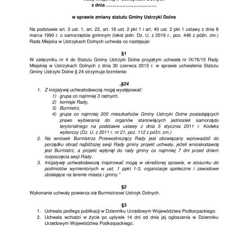 Czy mieszkańcy będą mogli przedstawiać projekty uchwał?